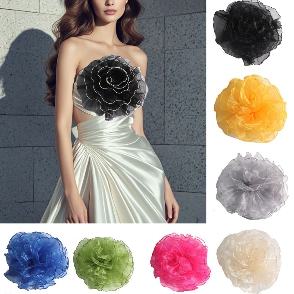 Applique Patch Flower - بروش زهرة قماشية كبيرة ثلاثية الأبعاد