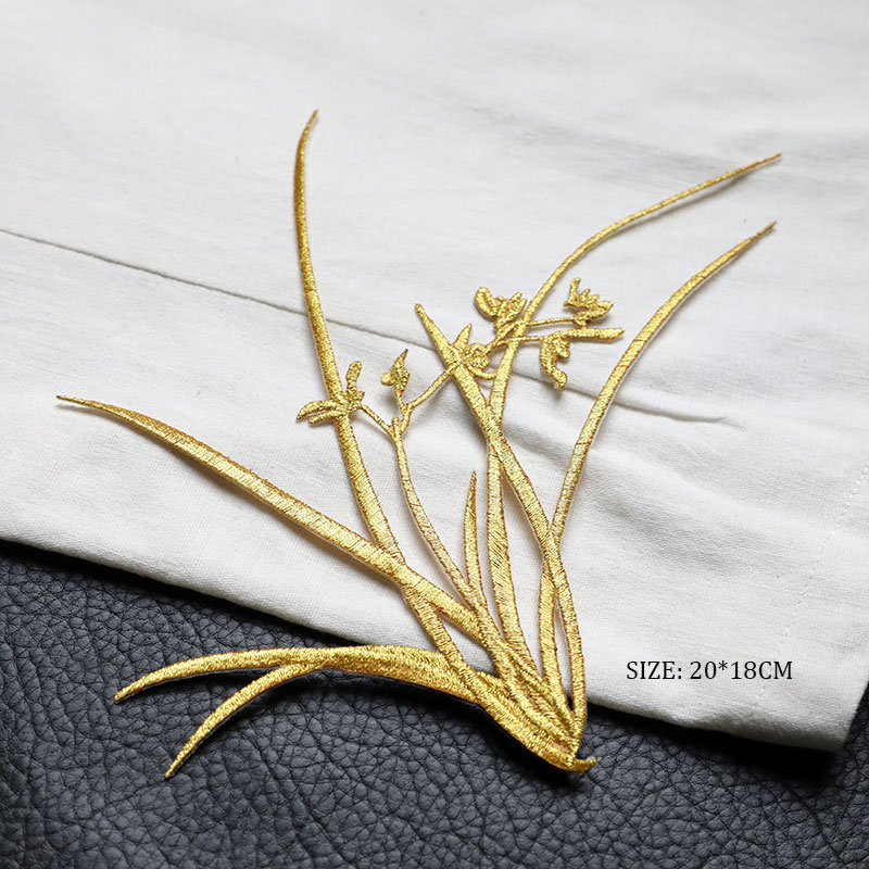 رقع أوركيد مطرزة ، مكواة على ا - مراجعة Applique Patch Flower وسعره