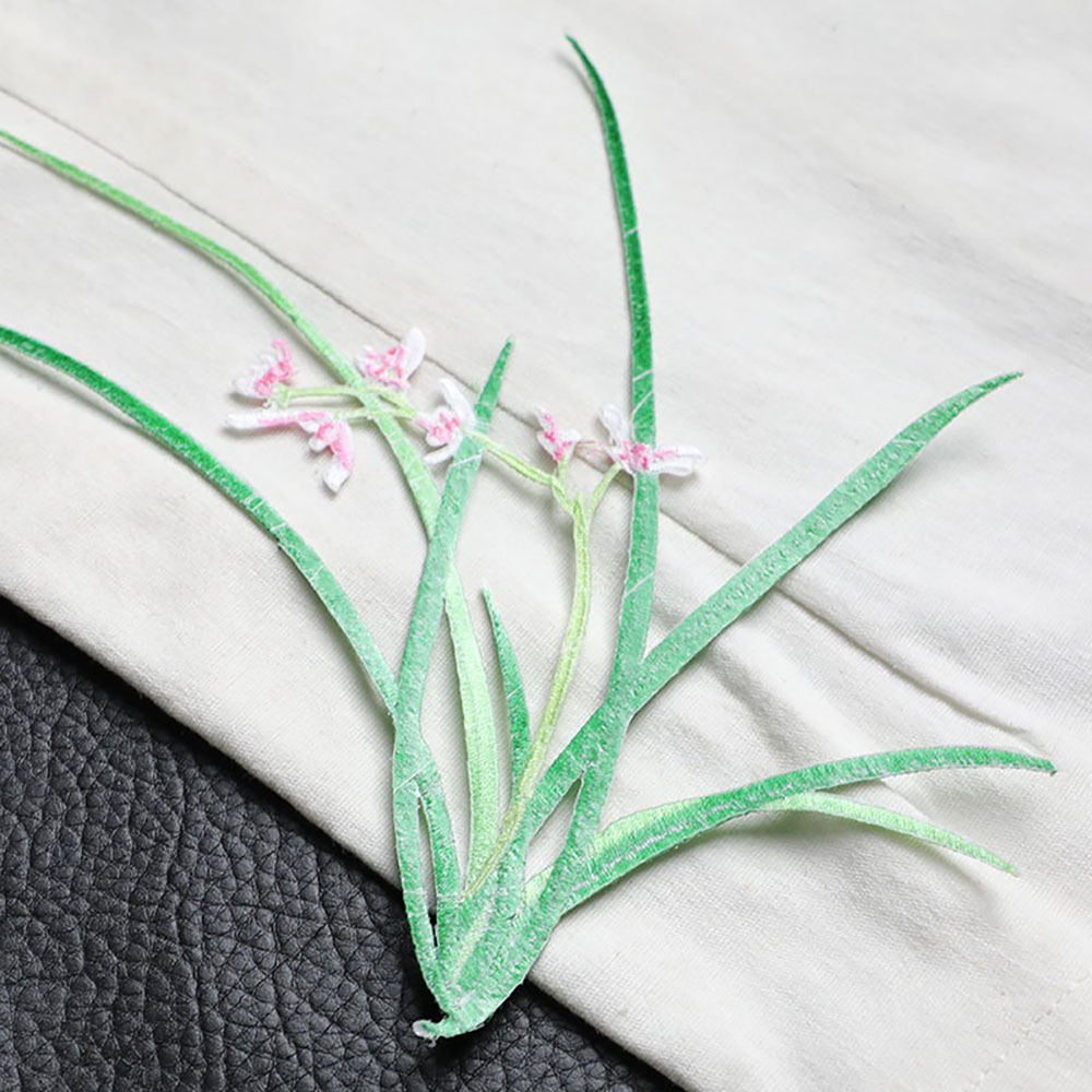 رقع أوركيد مطرزة ، مكواة على ا - مراجعة Applique Patch Flower وسعره