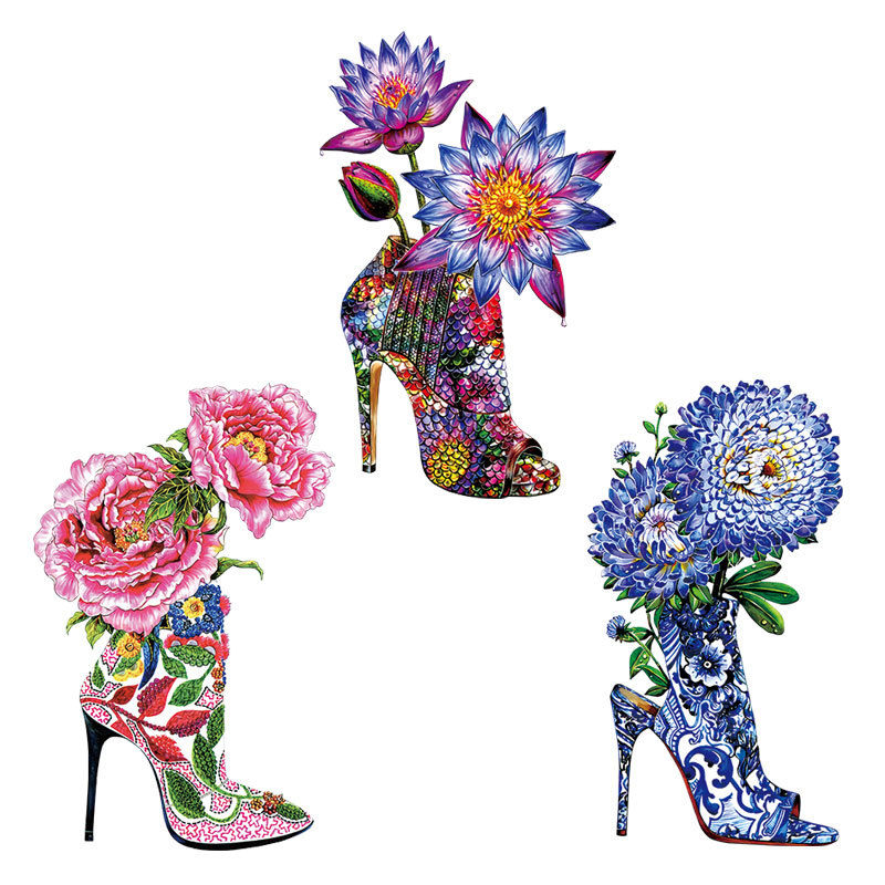 عالية الكعب الزهور الحديد على  - مراجعة Applique Patch Flower وسعره