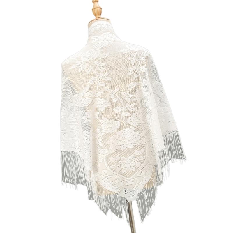 652F وشاح دانتيل أنيق مع شرابا - مراجعة Tassel Fringe Trim وسعره