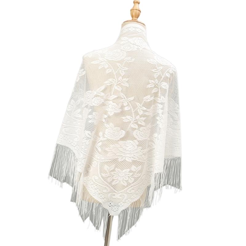 652F وشاح دانتيل أنيق مع شرابا - مراجعة Tassel Fringe Trim وسعره